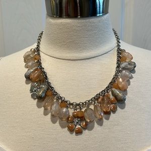 New York & Company Peach & Neutral Toned Statement Necklace